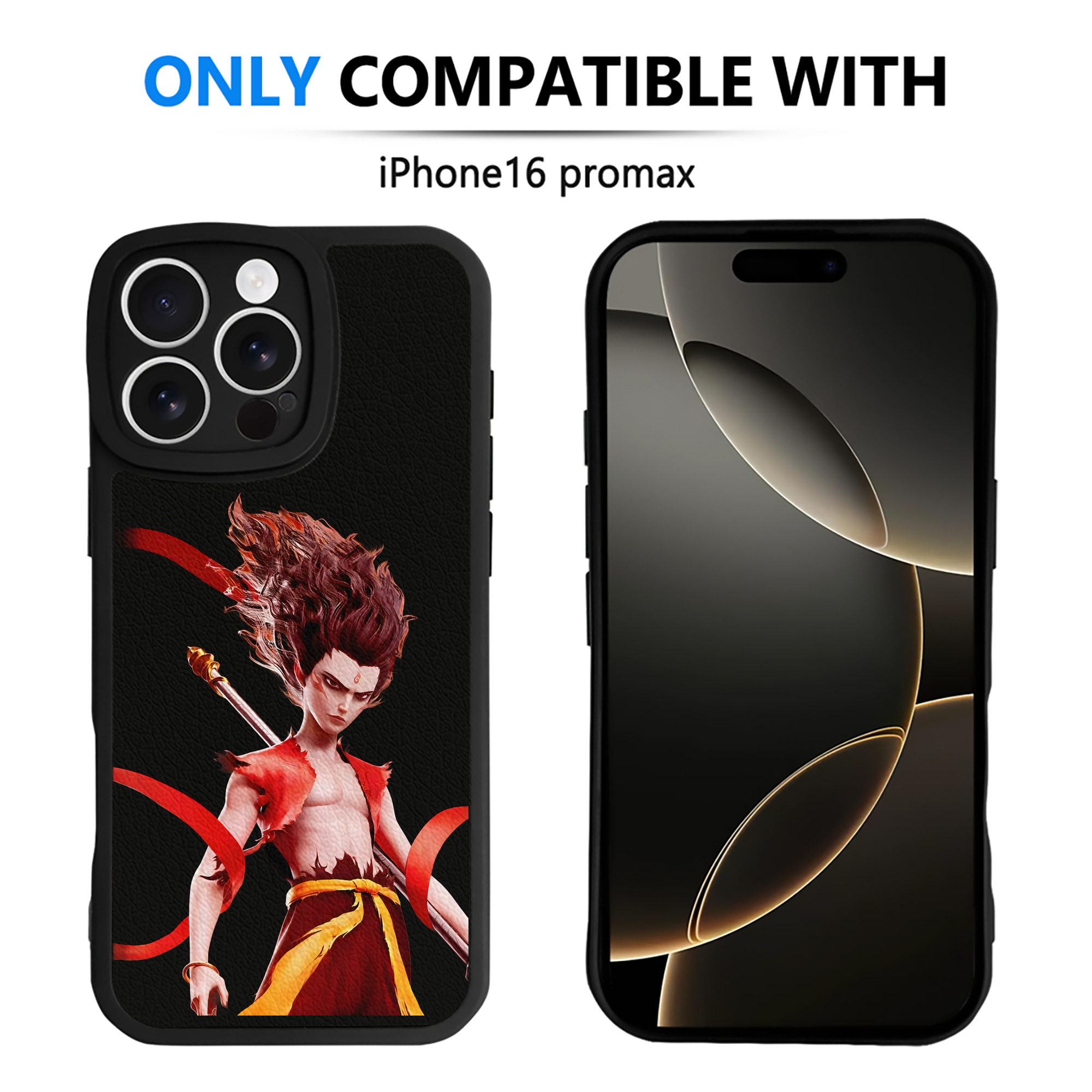 （画像用） Ne Zha 2 ナタ 魔童の大暴れ 【iPhone 16シリーズ対応】シリコンスマホケース（レザー調） 材質：シリコン